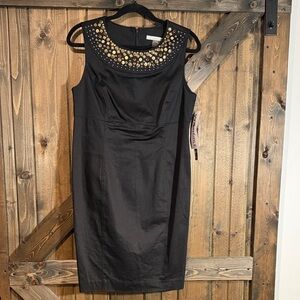 Peter Nygard Black Dress with Gold Accents